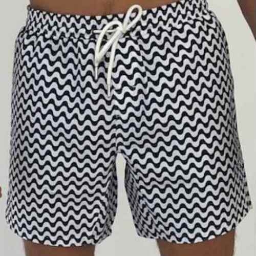 Bomain Zig Zag navy blue swimshort