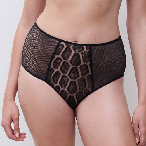 Chantelle Reptilia black high waist brief