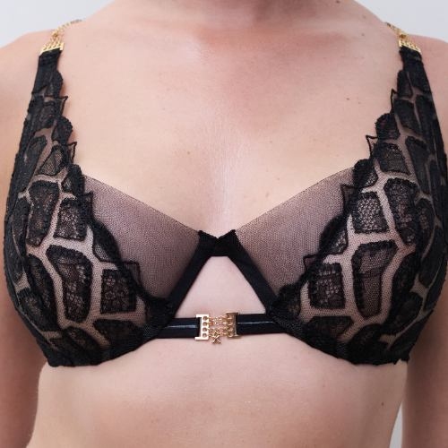 Chantelle Reptilia black non-padded bra