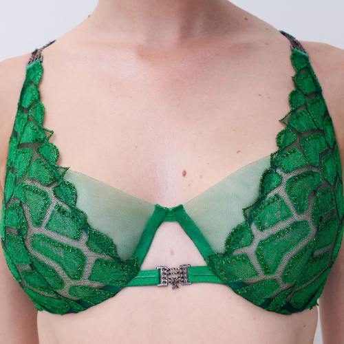 Chantelle Reptilia green non-padded bra