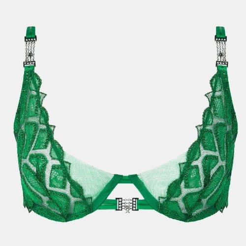 Chantelle Reptilia green non-padded bra