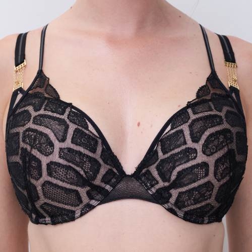 Chantelle Reptilia black push up bra