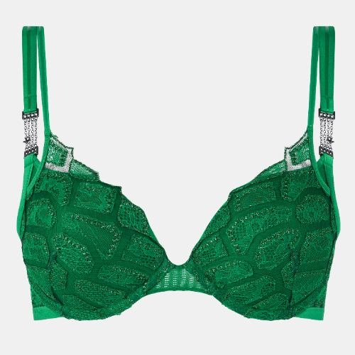 Chantelle Reptilia green push up bra