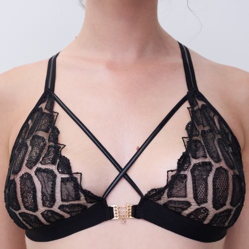 Chantelle Reptilia black wireless bra