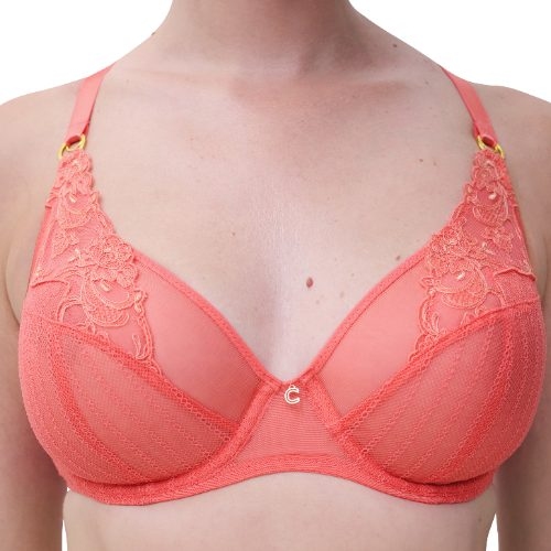 Chantelle Cabaret Sauvage coral non-padded bra