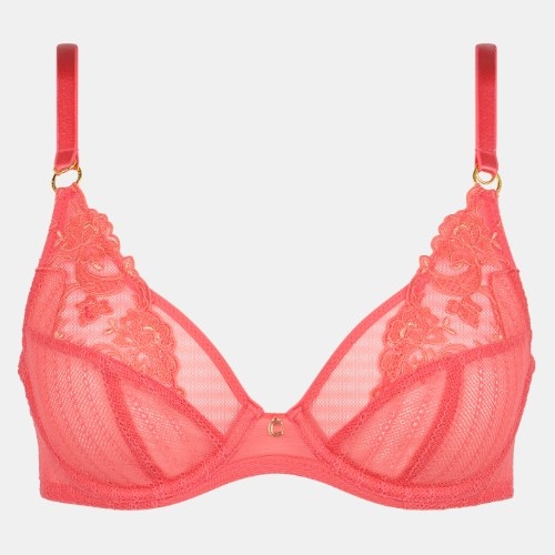 Chantelle Cabaret Sauvage coral non-padded bra