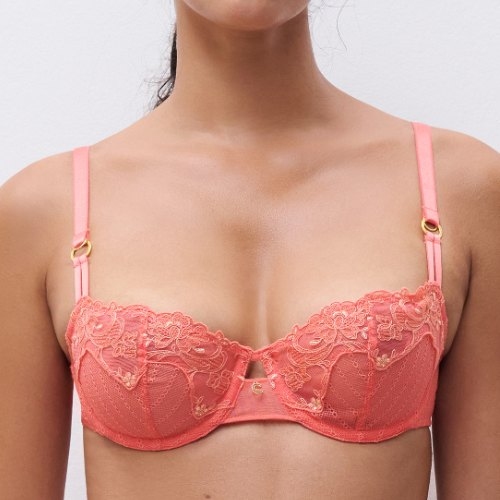 Chantelle Cabaret Sauvage coral non-padded bra