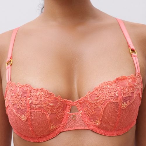 Chantelle Cabaret Sauvage coral non-padded bra