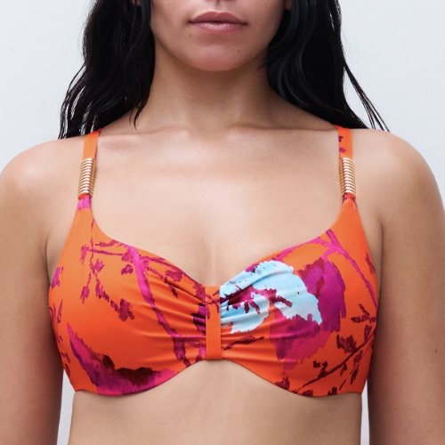 Chantelle Swimwear Icon orange soft-cup bikini bra