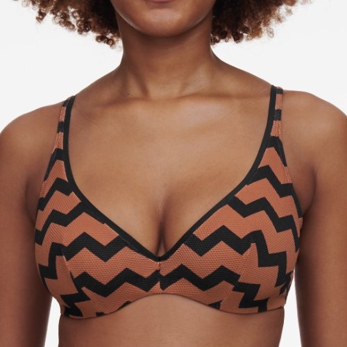 Chantelle Swimwear Totem brown soft-cup bikini bra
