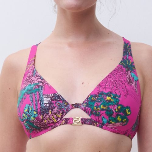 Chantelle Swimwear Sauvage pink soft-cup bikini bra