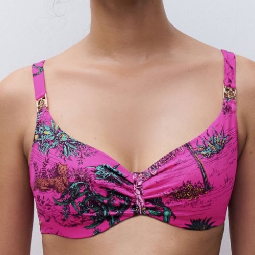 Chantelle Swimwear Sauvage pink soft-cup bikini bra