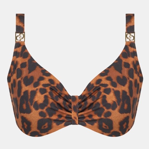 Chantelle Swimwear Sauvage brown soft-cup bikini bra