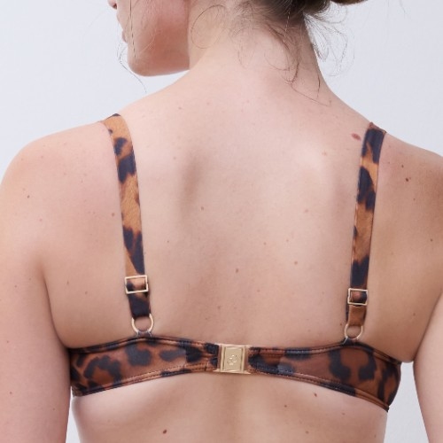 Chantelle Swimwear Sauvage brown soft-cup bikini bra