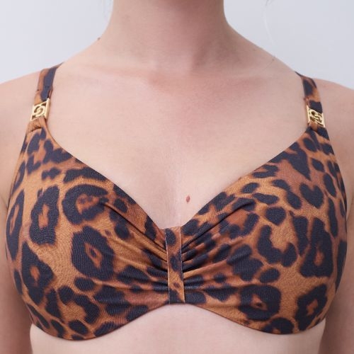 Chantelle Swimwear Sauvage brown soft-cup bikini bra