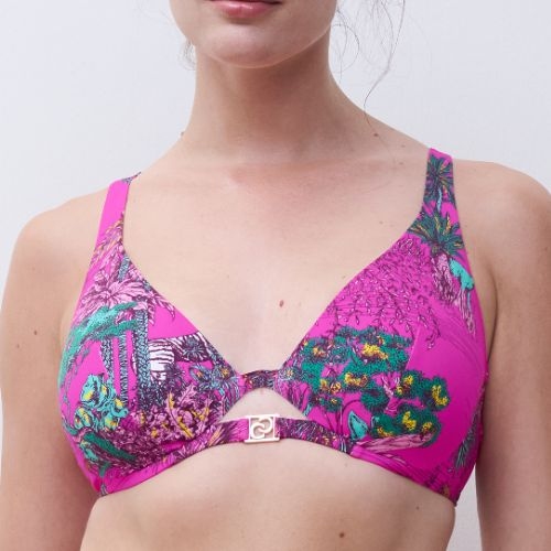 Chantelle Swimwear Sauvage pink soft-cup bikini bra
