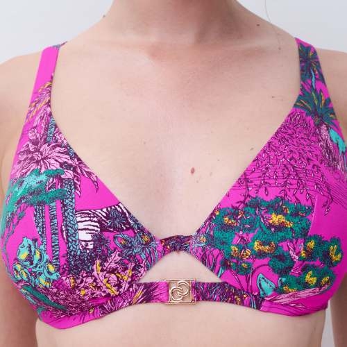 Chantelle Swimwear Sauvage pink soft-cup bikini bra
