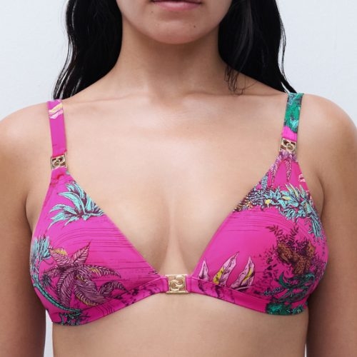 Chantelle Swimwear Sauvage pink soft-cup bikini bra
