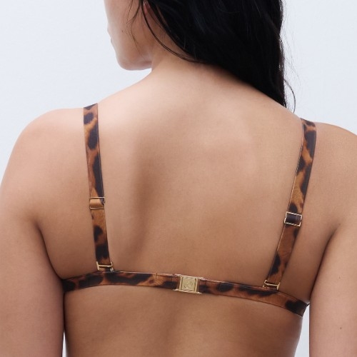 Chantelle Swimwear Sauvage brown soft-cup bikini bra