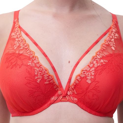 Chantelle Spice red push up bra
