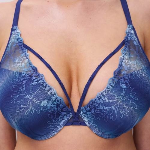Chantelle Spice navy blue push up bra