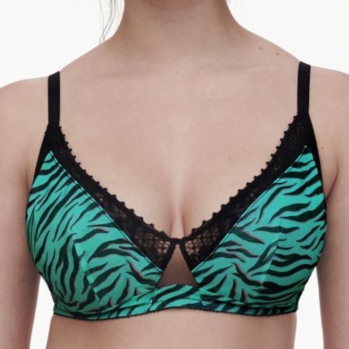 Chantelle Pulse green/print wireless bra