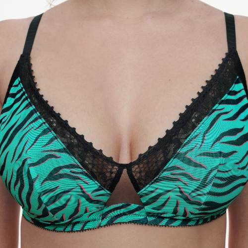 Chantelle Pulse green/print wireless bra