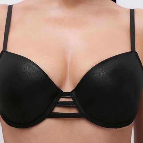 Chantelle Swimwear Metallic black padded bikini bra