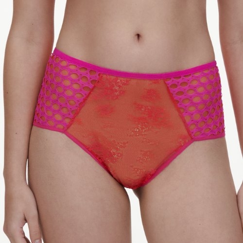 Chantelle Poison red/pink high waist brief