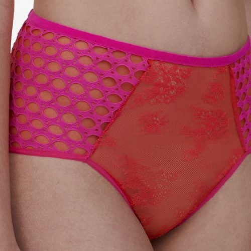 Chantelle Poison red/pink high waist brief