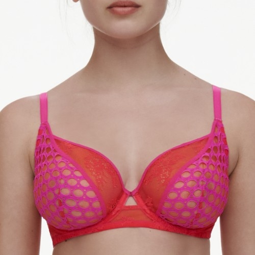 Chantelle Poison red/pink non-padded bra
