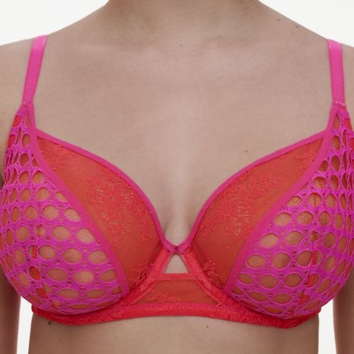 Chantelle Poison red/pink non-padded bra