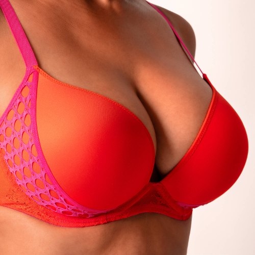 Chantelle Poison red/pink push up bra