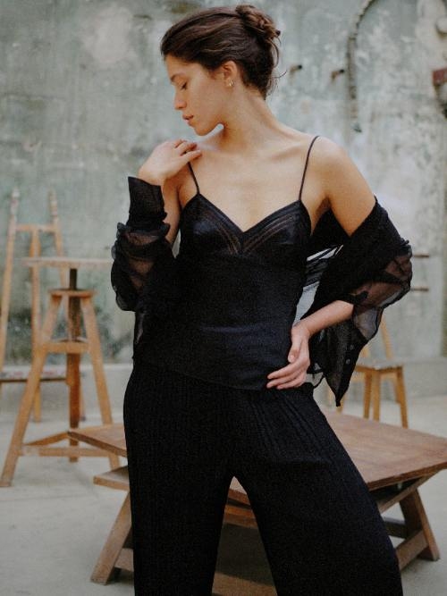 Chantelle Nachtmode Nightshade black sleep shirt