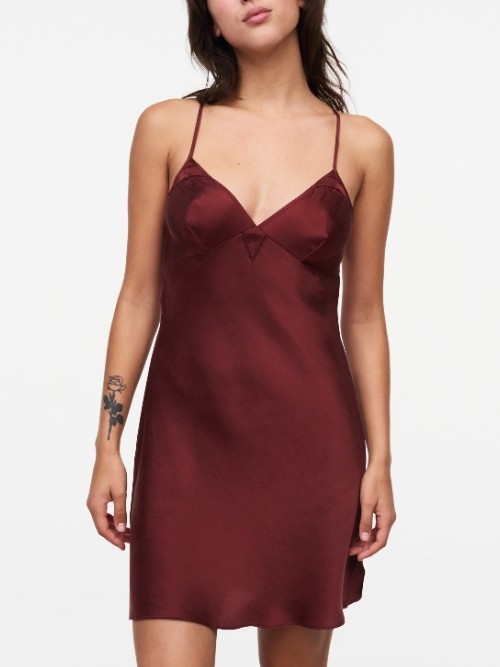 Chantelle Nachtmode Nightshade bordeaux slipdress