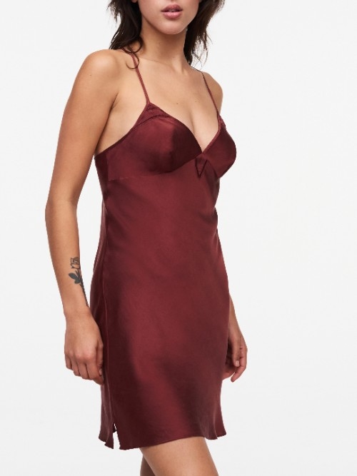 Chantelle Nachtmode Nightshade bordeaux slipdress