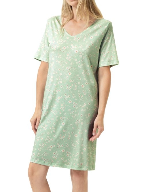 Mey Nachtmode Daisy Delight green sleep shirt
