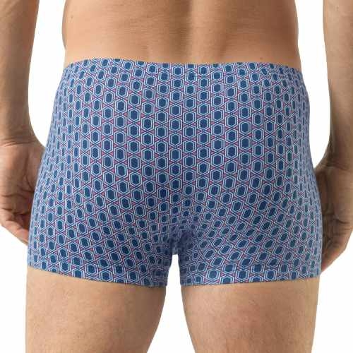 Mey Heren Straight Geo blue cotton boxer short