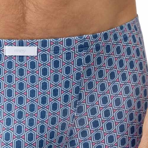 Mey Heren Straight Geo blue cotton boxer short