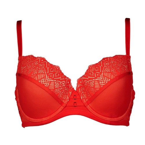 After Eden D-Cup & Up Tavienne red padded bra