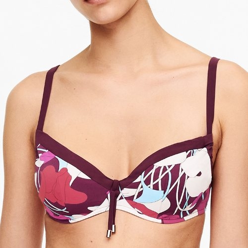 Chantelle Swimwear Flowers purple padded bikini bra