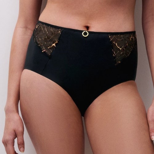 Chantelle Graphic Support black high waist brief