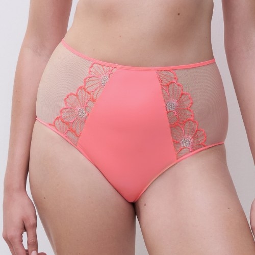 Chantelle Lush coral high waist brief