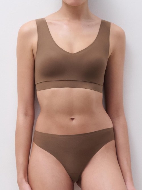Chantelle SoftStretch brown thong