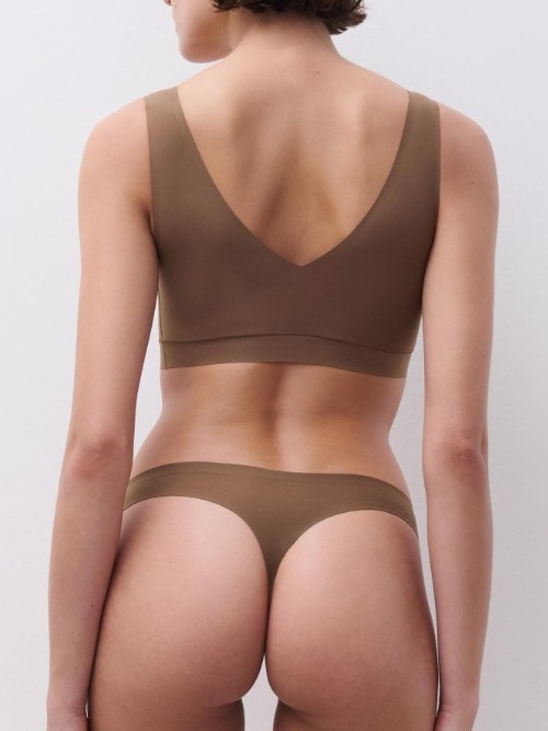 Chantelle SoftStretch brown thong