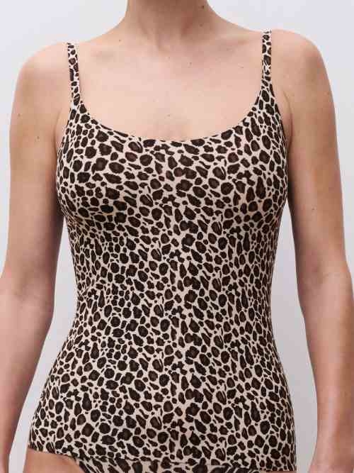 Chantelle SoftStretch brown spaghetti top