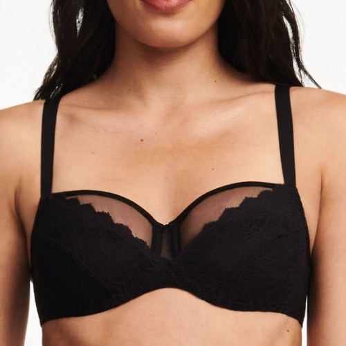 Chantelle EasyFeel Floral Touch black non-padded bra