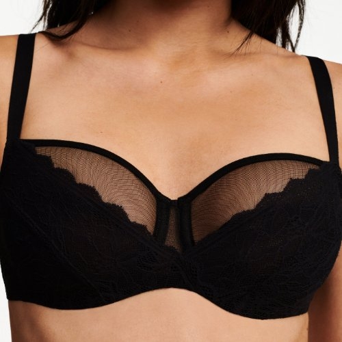 Chantelle EasyFeel Floral Touch black non-padded bra