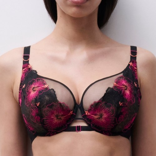 Chantelle Pulp Daydream black/red non-padded bra