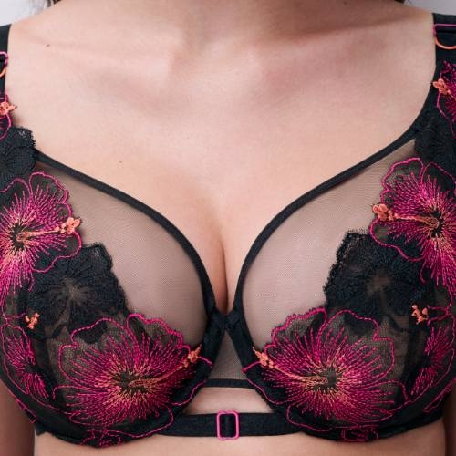 Chantelle Pulp Daydream black/red non-padded bra
